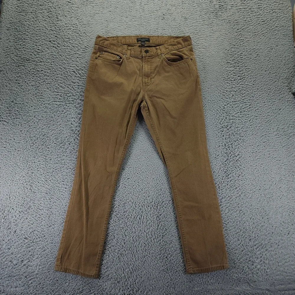 Banana Republic Pant Mens 32x28 Brown Cotton Chino Skinny Preppy Career Stretch